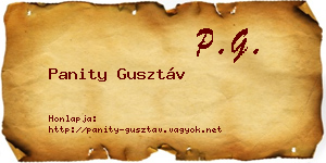 Panity Gusztáv névjegykártya